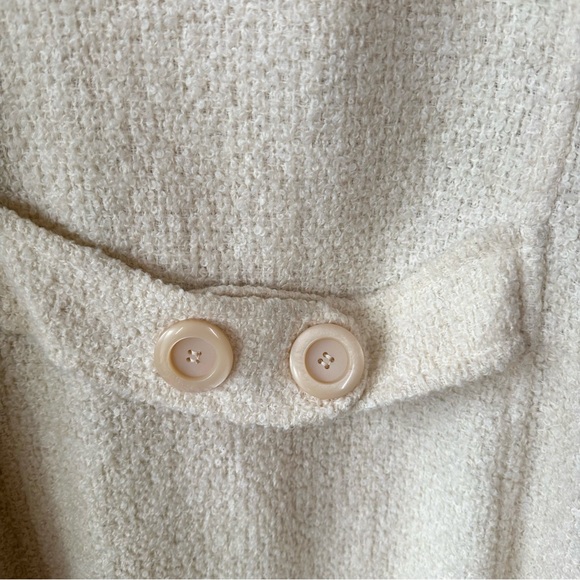 MARVIN RICHARDS Wool Tweed Cream Large Button Twee Pea Coat M - Picture 7 of 12